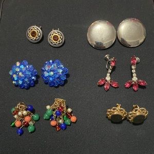 Vintage 6 Pairs Clip On Earrings